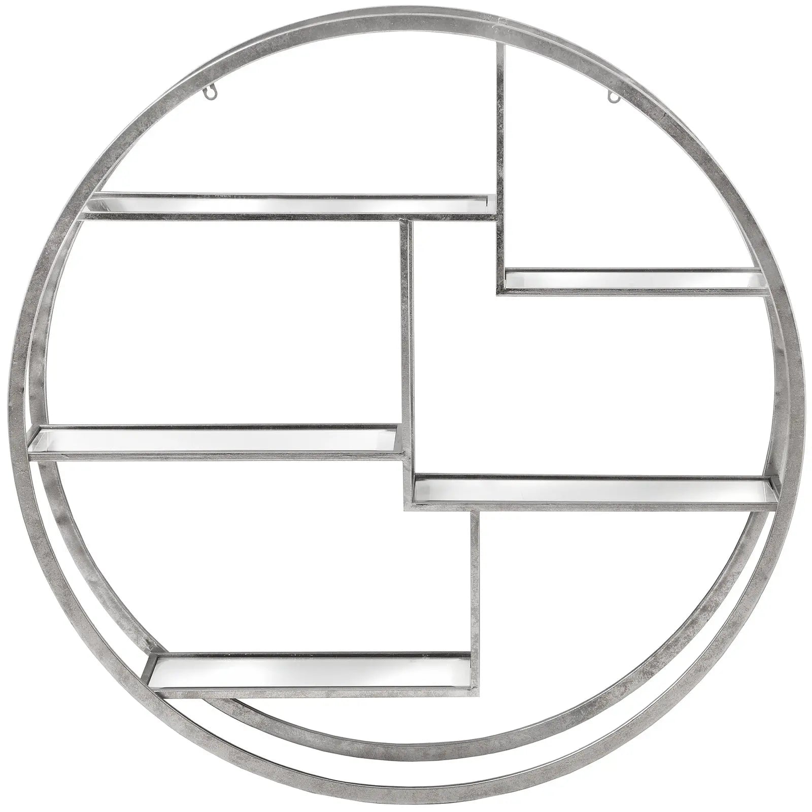 Large Circular Silver Wall Hanging Multi Shelf  Furniture > Display Units > Shelf Unit BlissVeranda