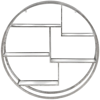 Large Circular Silver Wall Hanging Multi Shelf  Furniture > Display Units > Shelf Unit BlissVeranda
