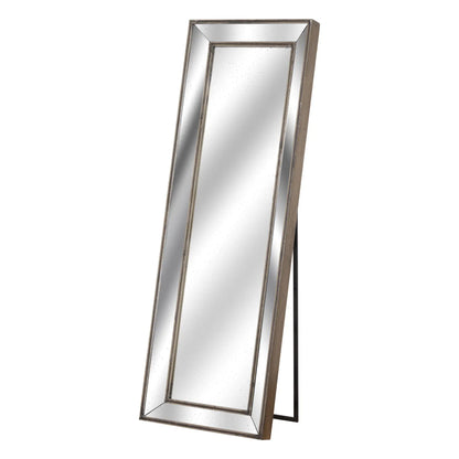 Rectangular mirror with a gold frame on a white background
