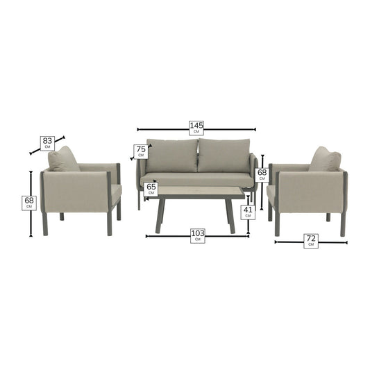 Bramblecrest St Emilion 4 Piece Deep Seating Upholstered Patio Set