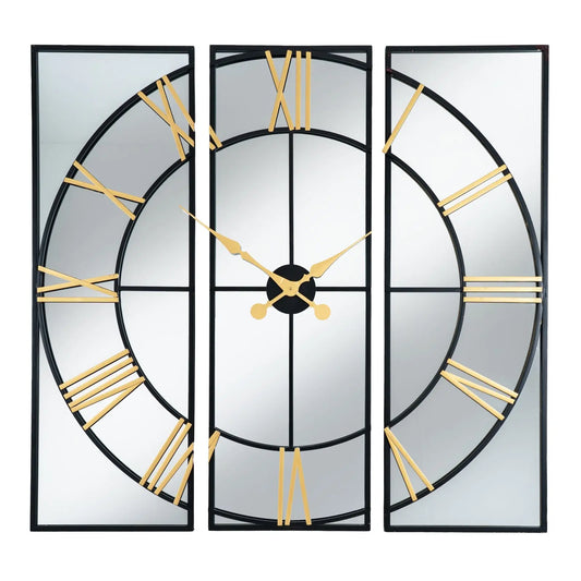 Brooklyn Black And Gold Wall Clock  Clocks > Wall Clocks BlissVeranda