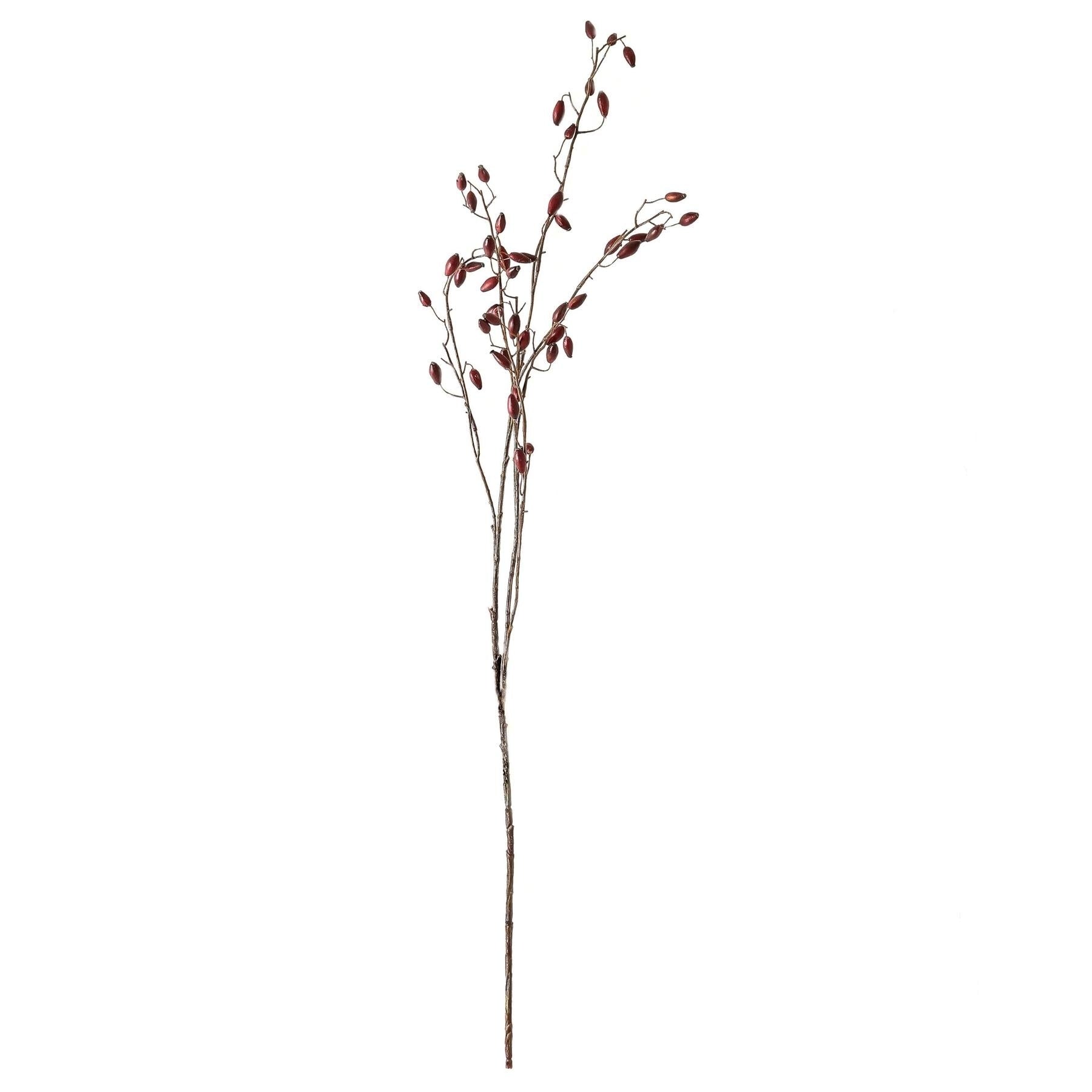 Burgundy Rosehip Stem  Artificial Flowers & Greenery > Christmas Decorations > Festive Flowers & Foliage BlissVeranda