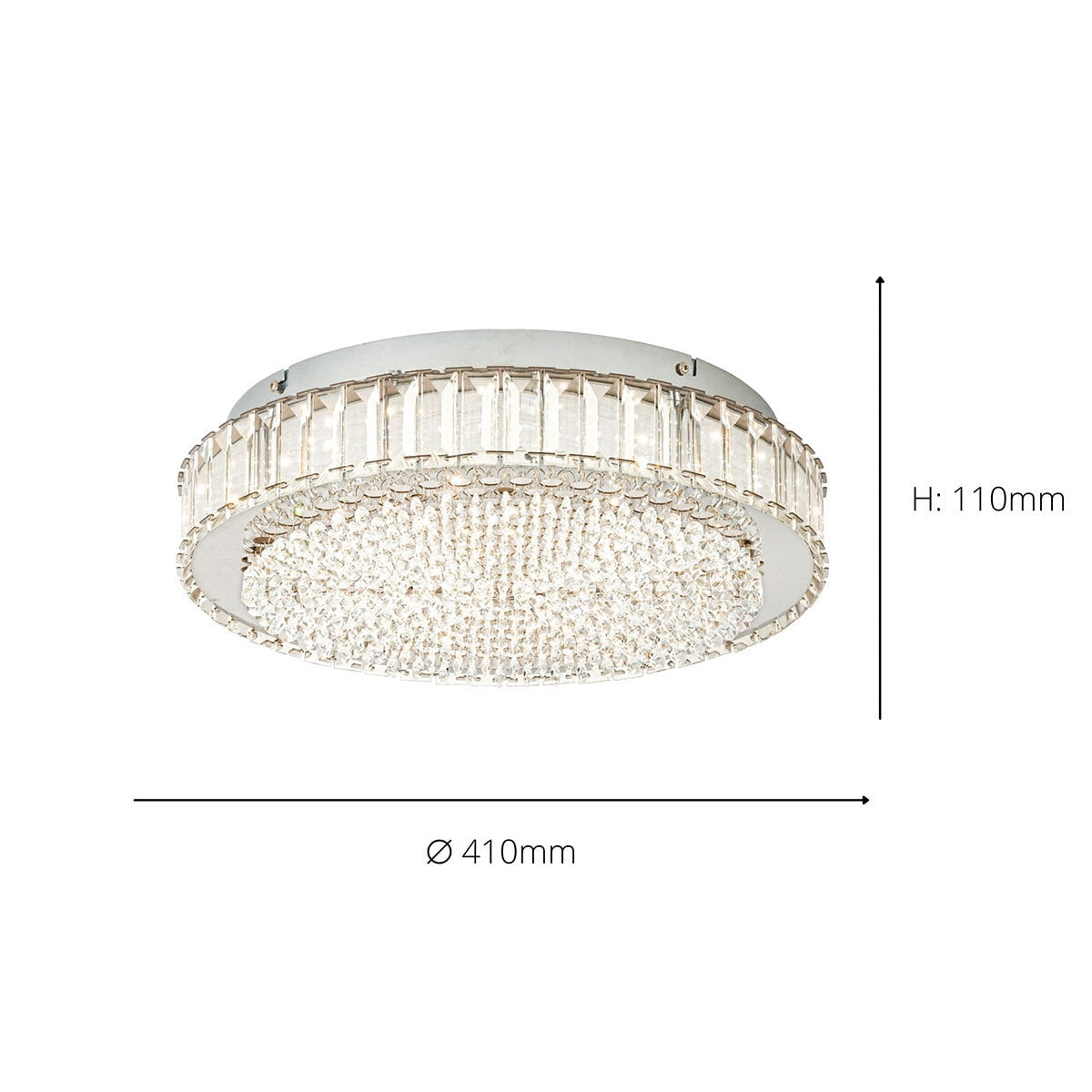 Eglo Balparda Ceiling Light 410Mm in Crystal Chrome