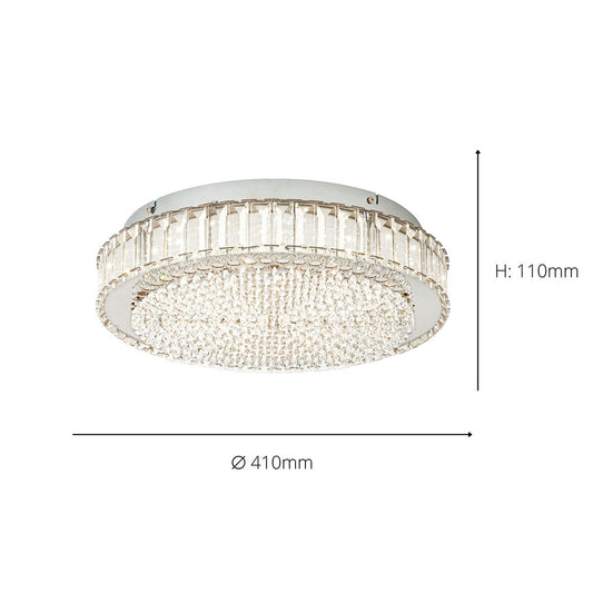 Eglo Balparda Ceiling Light 410Mm in Crystal Chrome