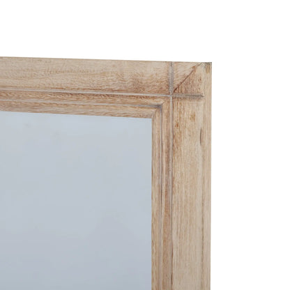Wooden frame with glass on a white background