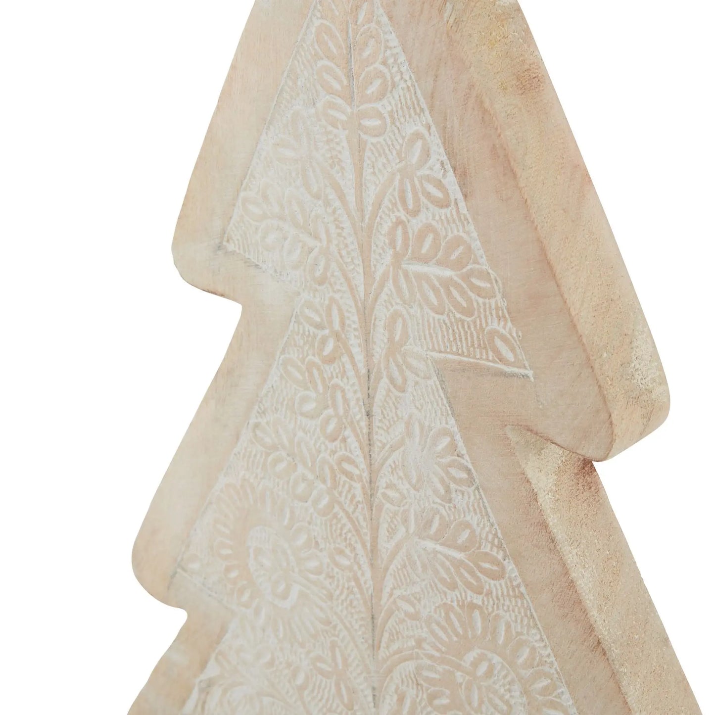 White Wash Collection Wooden Large Patterned Decorative Tree BlissVeranda