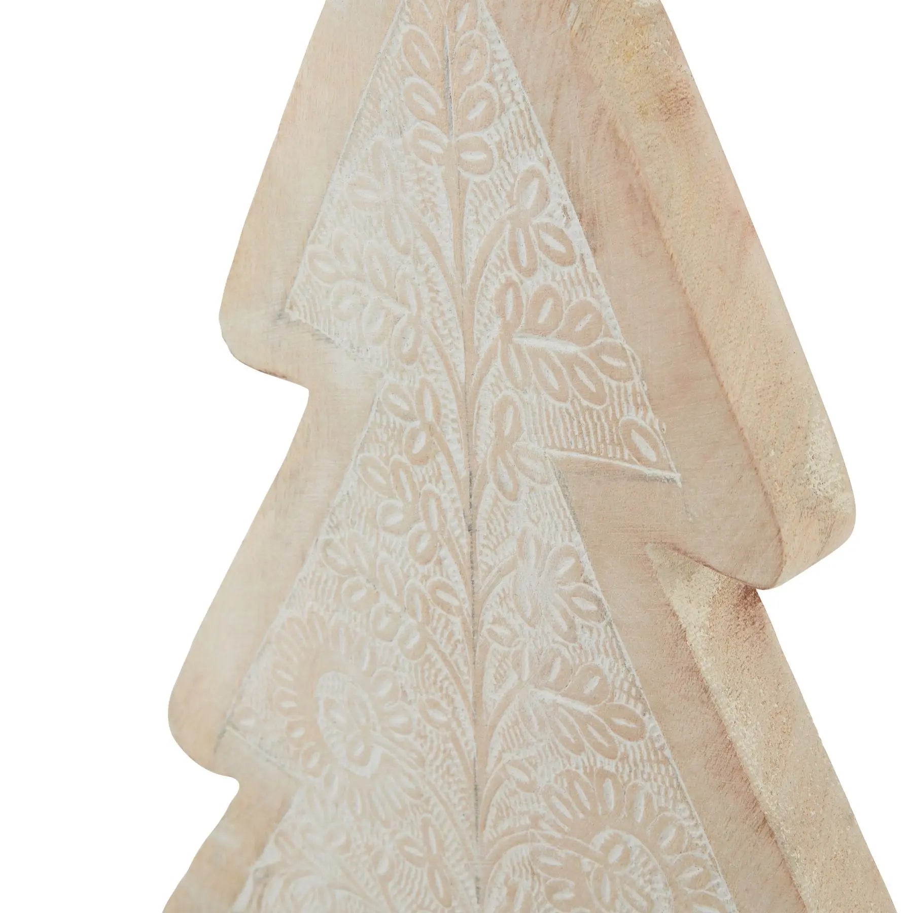 White Wash Collection Wooden Large Patterned Decorative Tree BlissVeranda