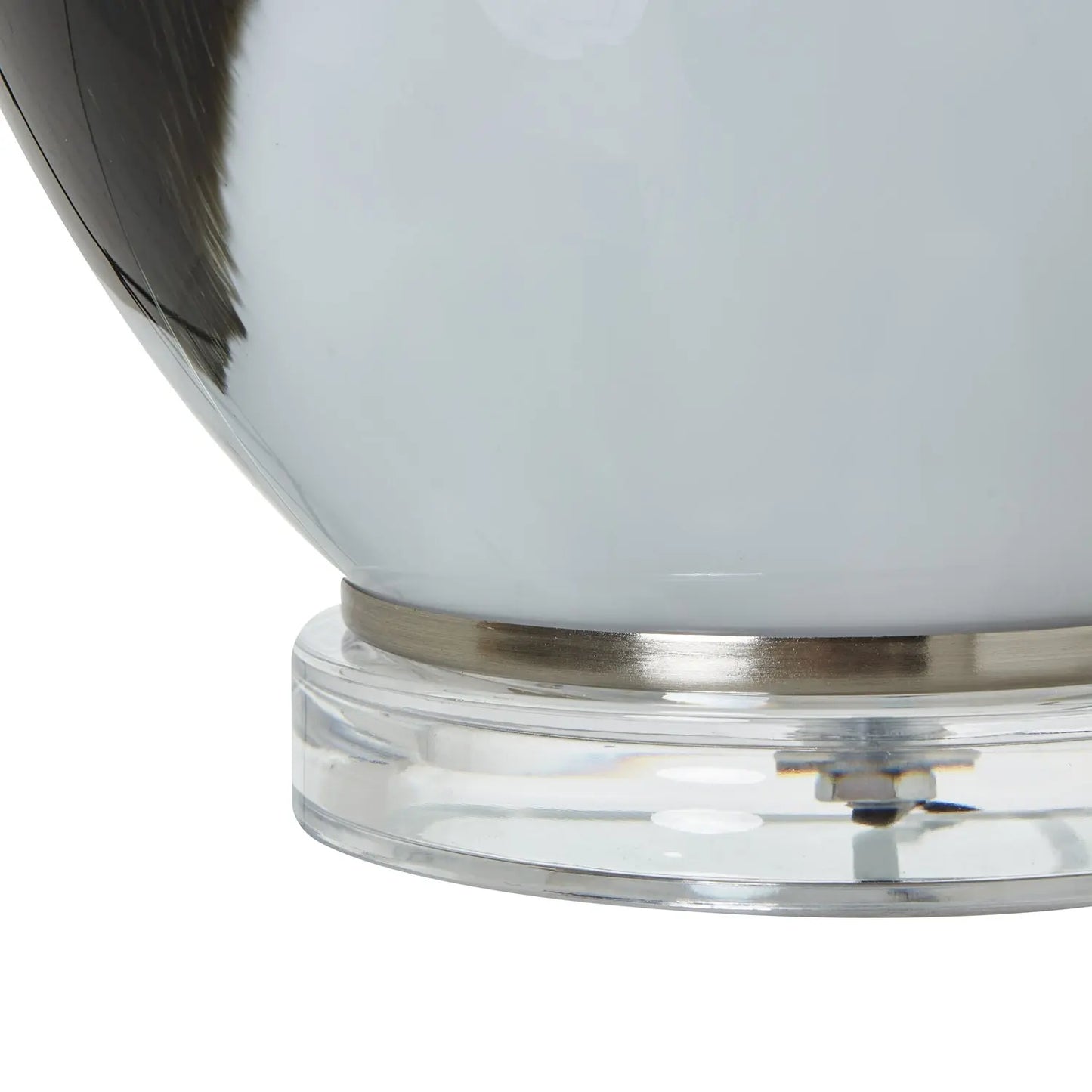 Grey Glass Table Lamp With Linen Shade BlissVeranda