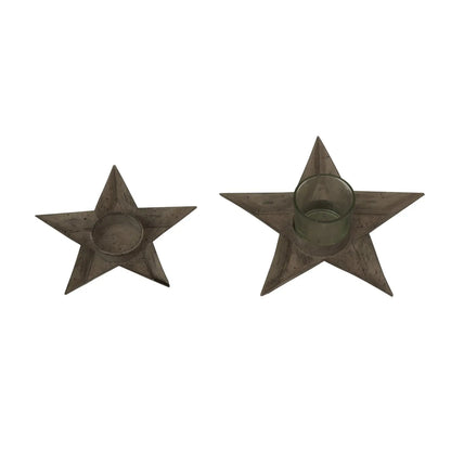 Rustic Metal Star Tealight Holder BlissVeranda