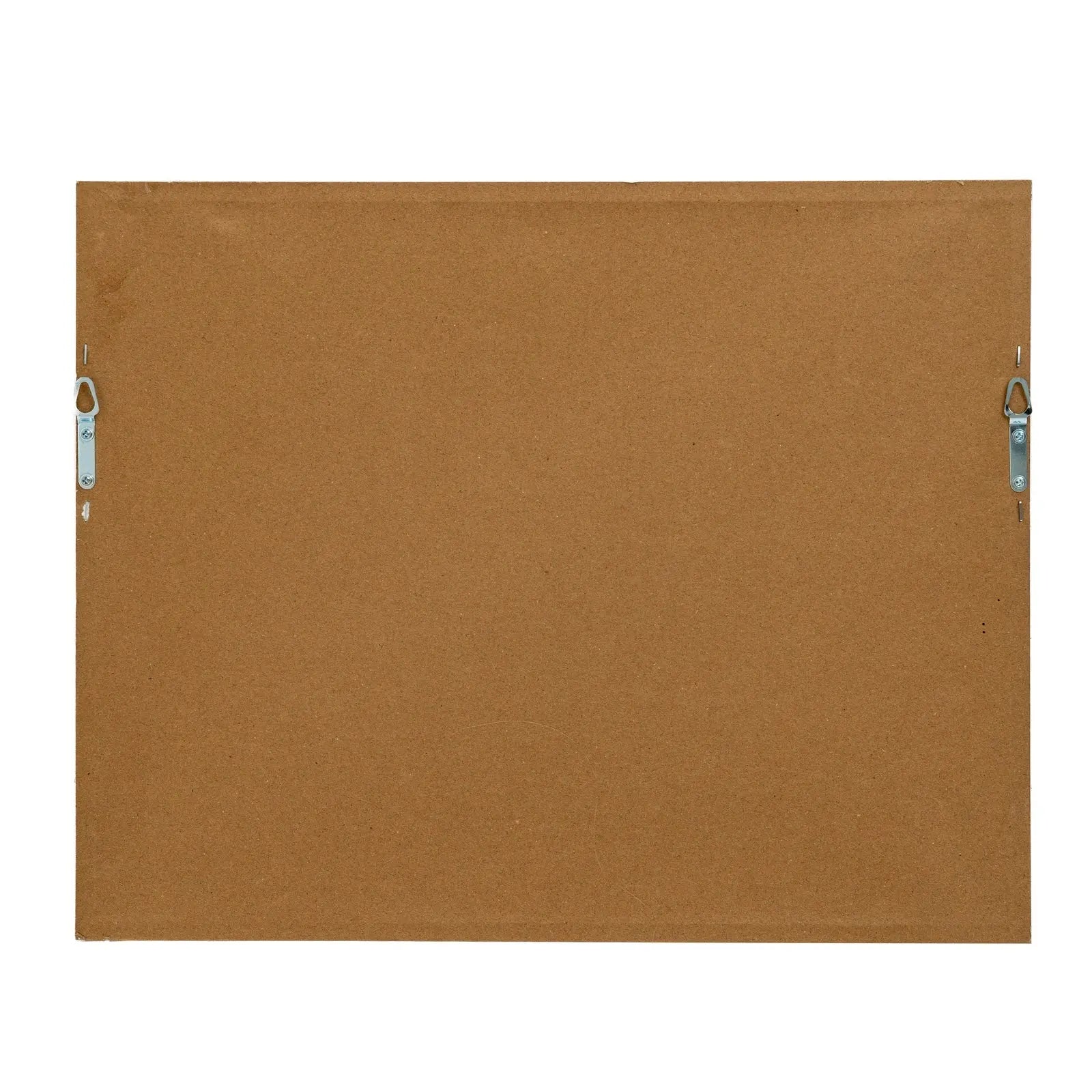 Brown cork board with two metal clips on a white background