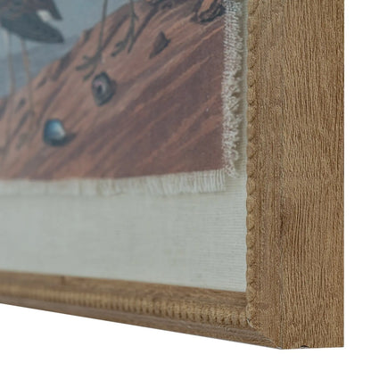 Close-up of a wooden frame with a textured corner detail