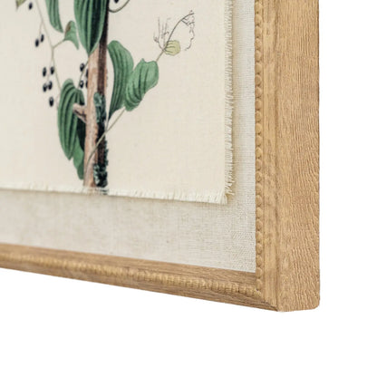 Flora & Fauna Collection Shrikes On Linen In Beaded Frame BlissVeranda