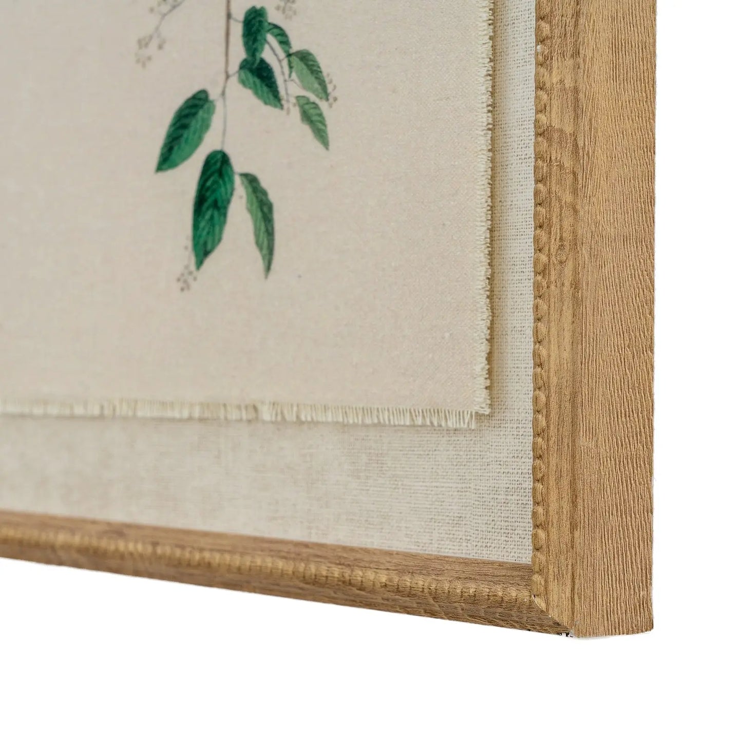Flora & Fauna Collection Chickadees On Linen In Beaded Frame BlissVeranda