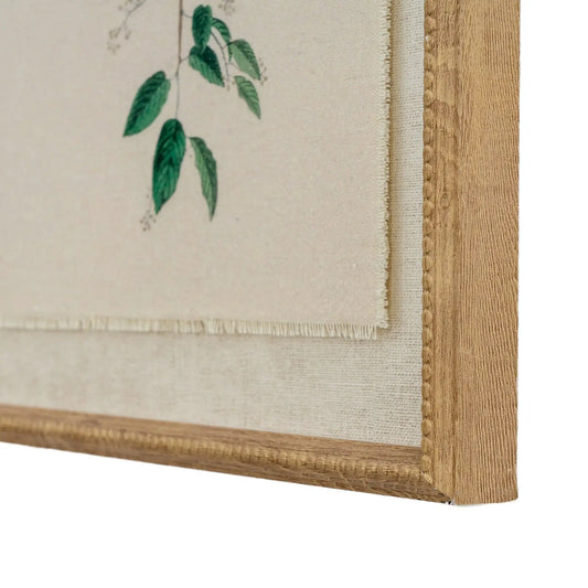 Flora & Fauna Collection Chickadees On Linen In Beaded Frame BlissVeranda