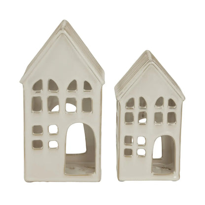 Large White Ceramic House Tea Light Holder  Gifts & Accessories > Candle Holders > Christmas Candles & Candle Accessories BlissVeranda