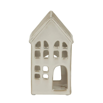 Large White Ceramic House Tea Light Holder  Gifts & Accessories > Candle Holders > Christmas Candles & Candle Accessories BlissVeranda