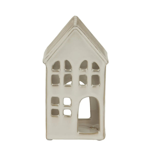 Large White Ceramic House Tea Light Holder  Gifts & Accessories > Candle Holders > Christmas Candles & Candle Accessories BlissVeranda