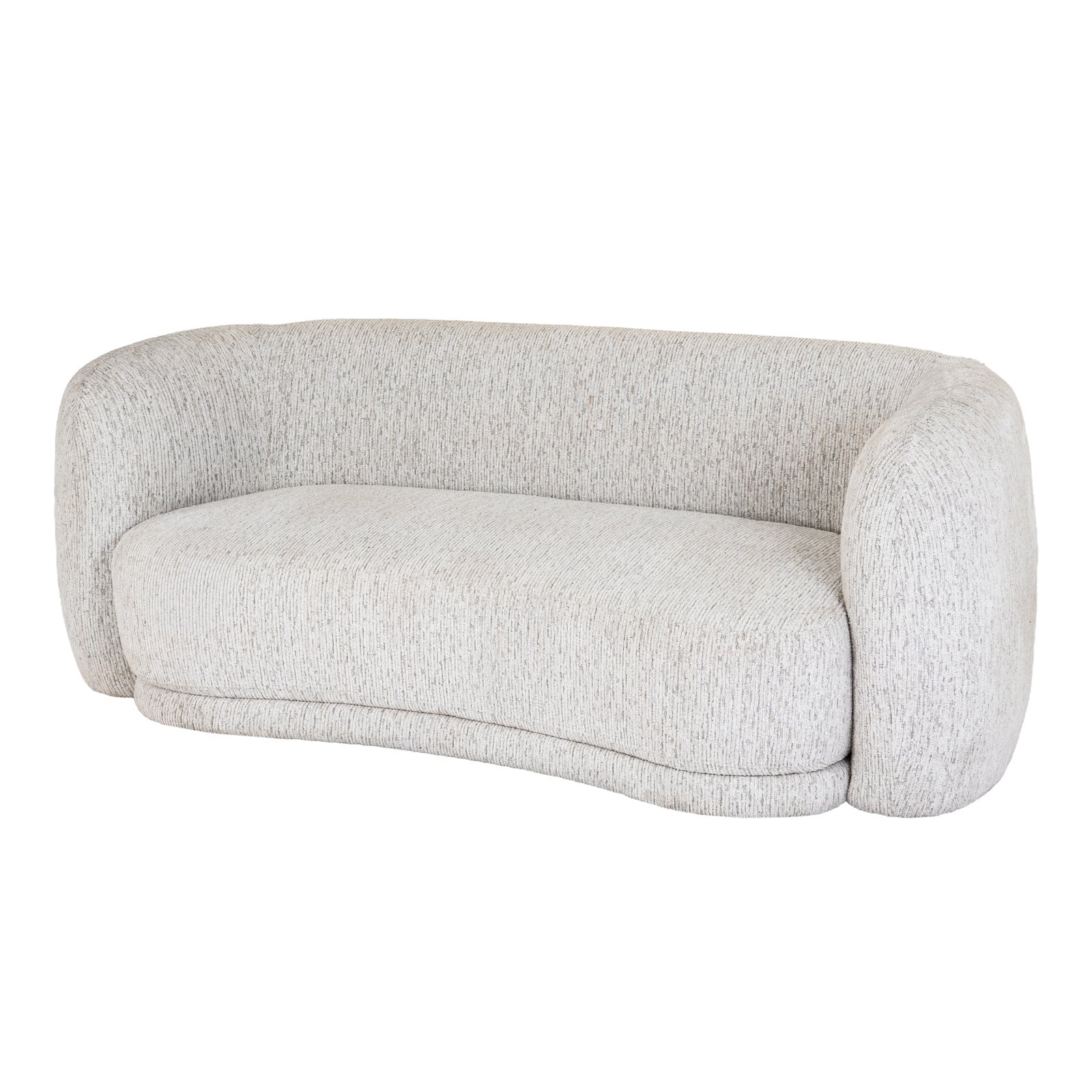Modern light gray sofa on a white background