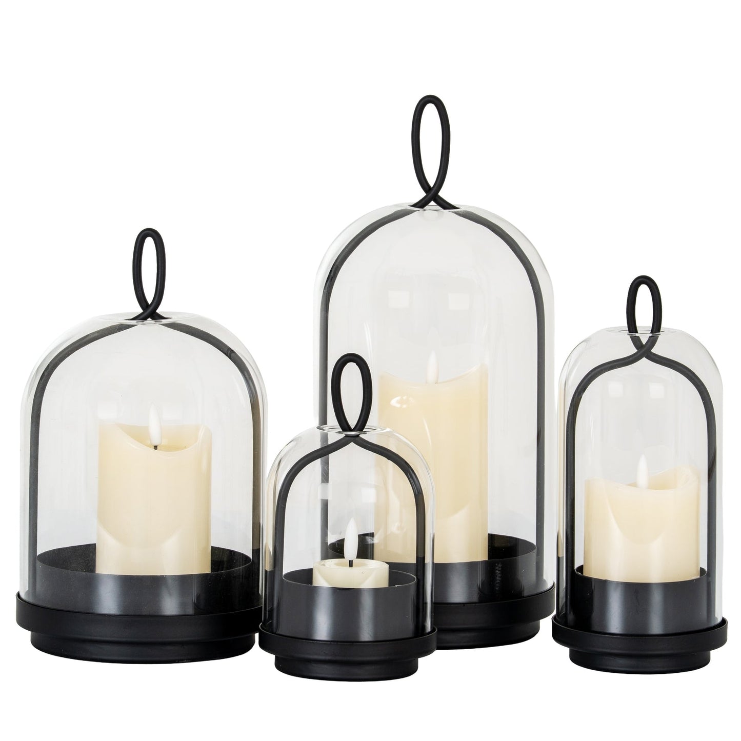 Nyx Medium Candle Holder With Glass Cloche  Gifts & Accessories > Candle Holders BlissVeranda