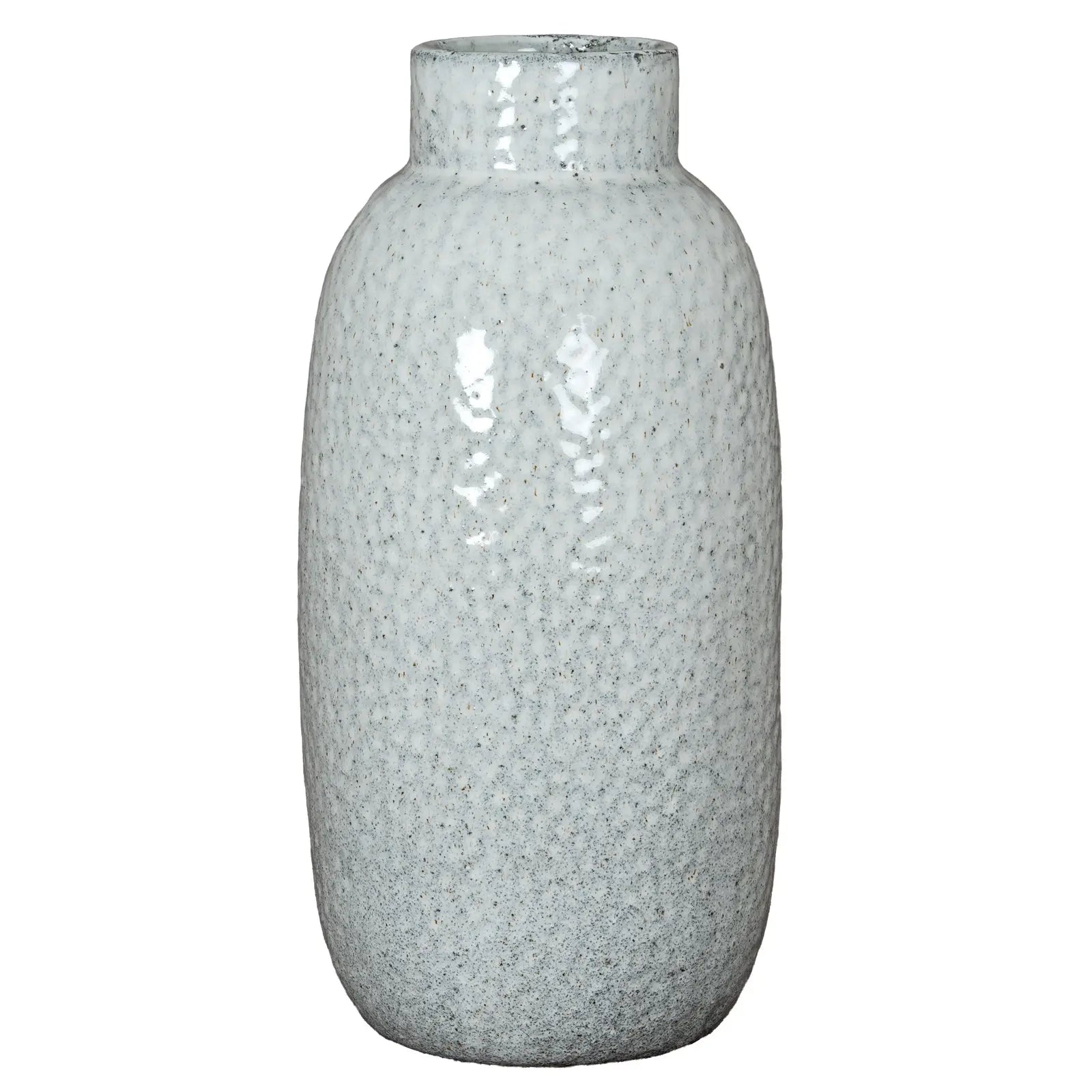 Textured gray vase on a white background