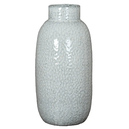 Textured gray vase on a white background