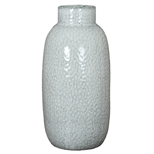 Textured gray vase on a white background