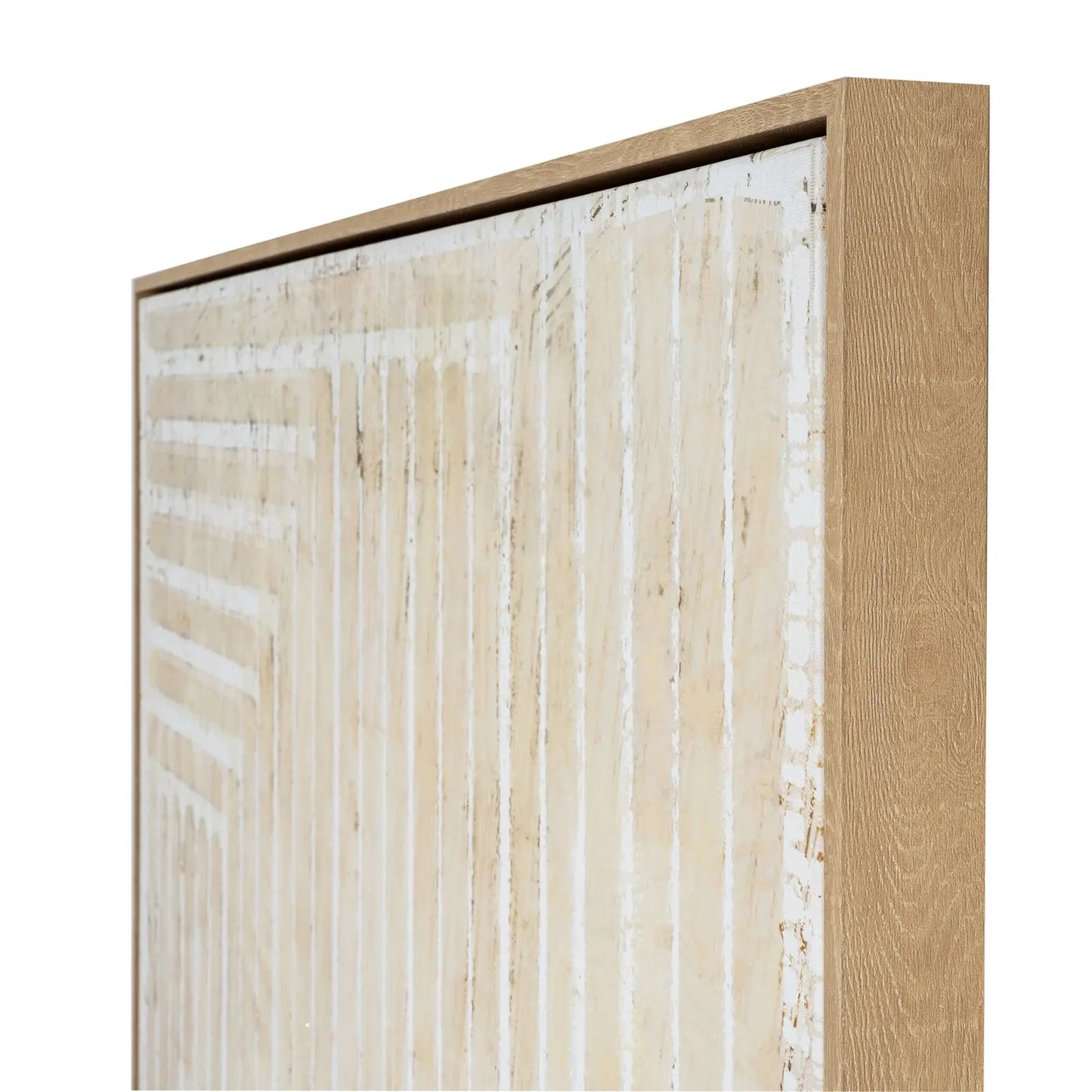 Wooden frame with a textured wooden panel on a white background