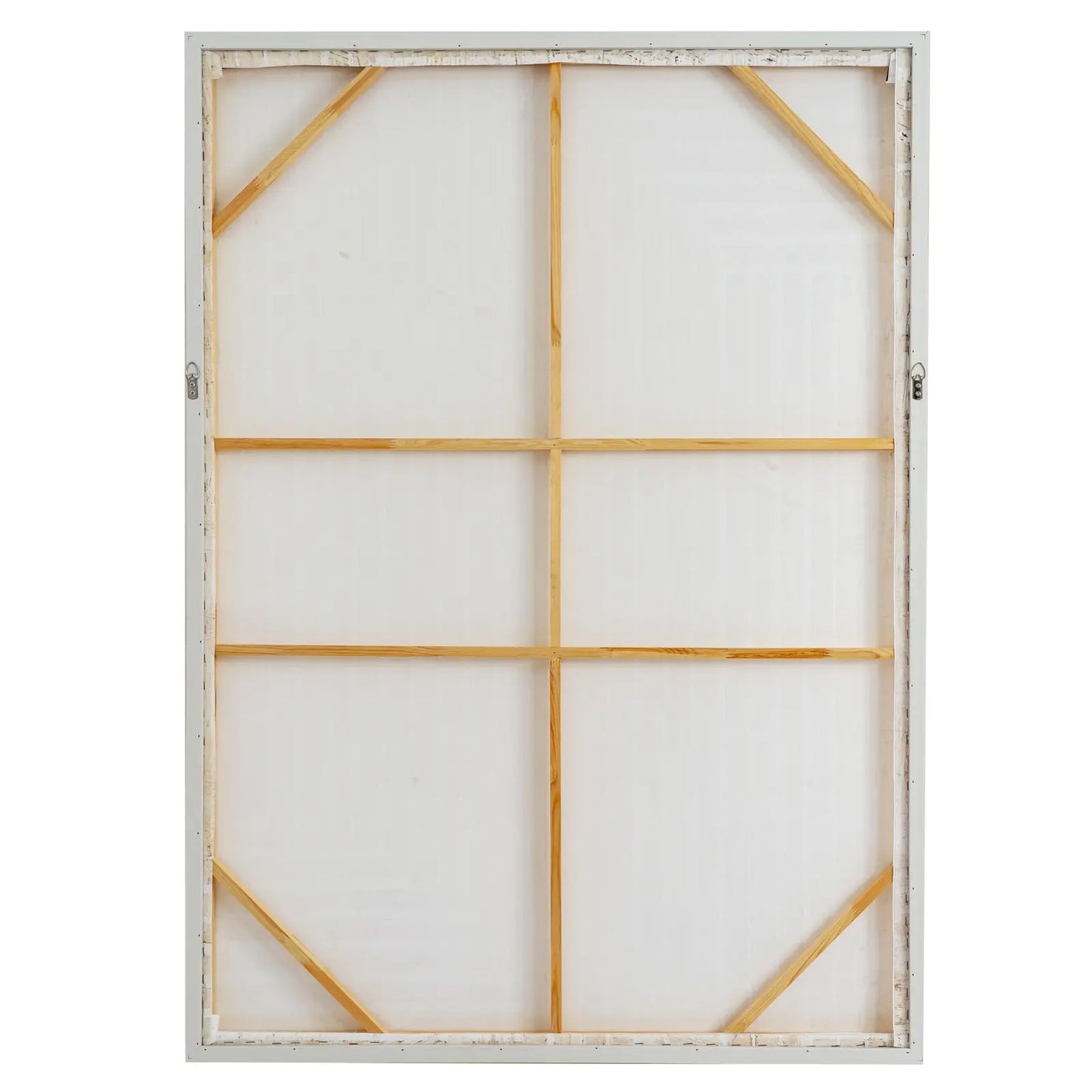 White window pane with gold frame on a white background