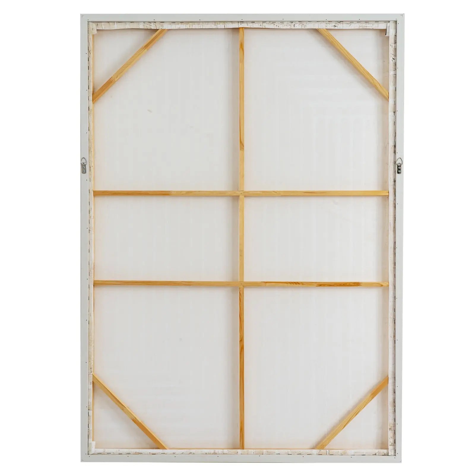 White window pane with gold frame on a white background