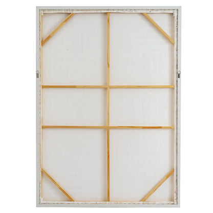 White window pane with gold frame on a white background