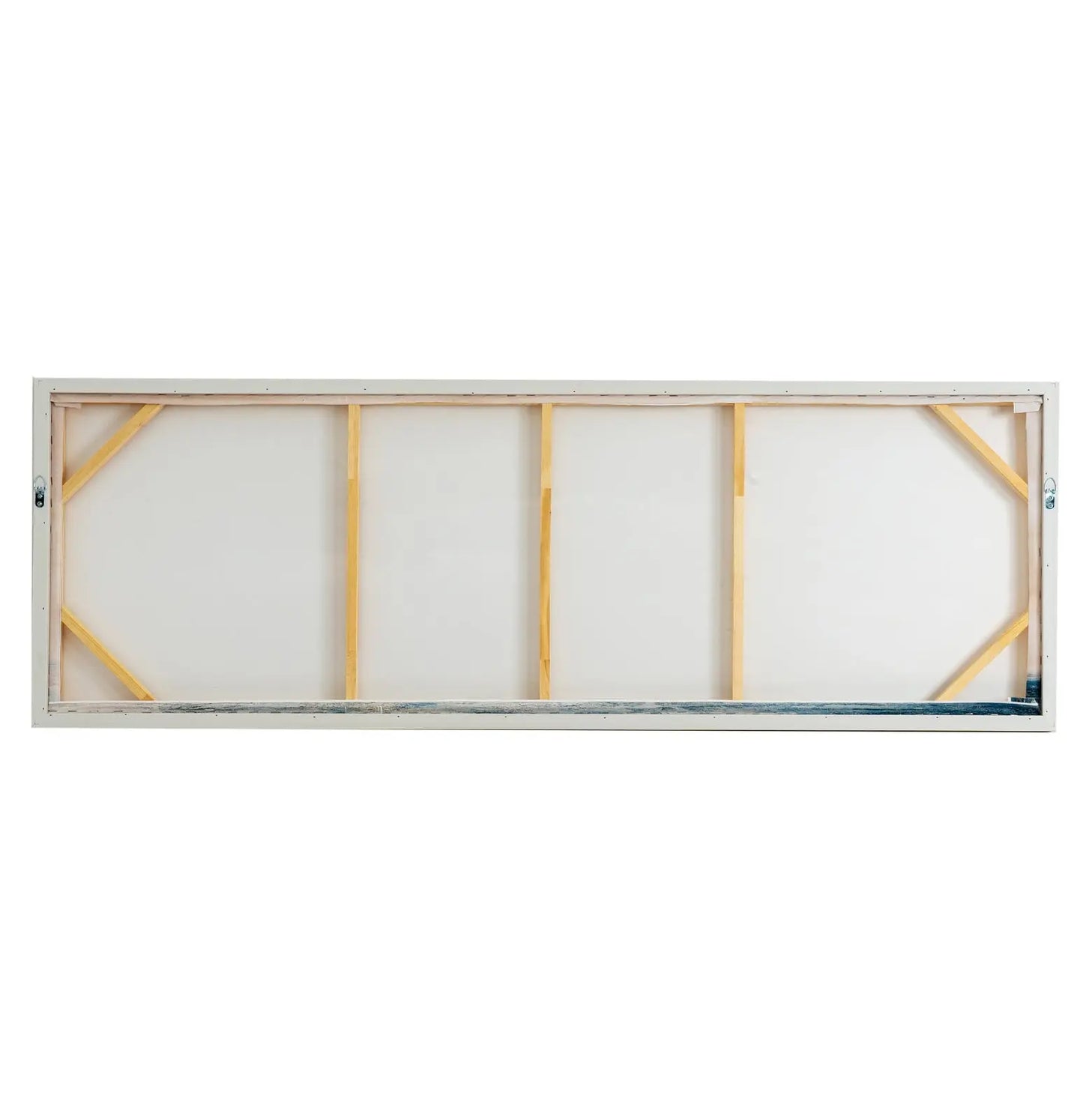 Rectangular air filter with metallic frame on a white background