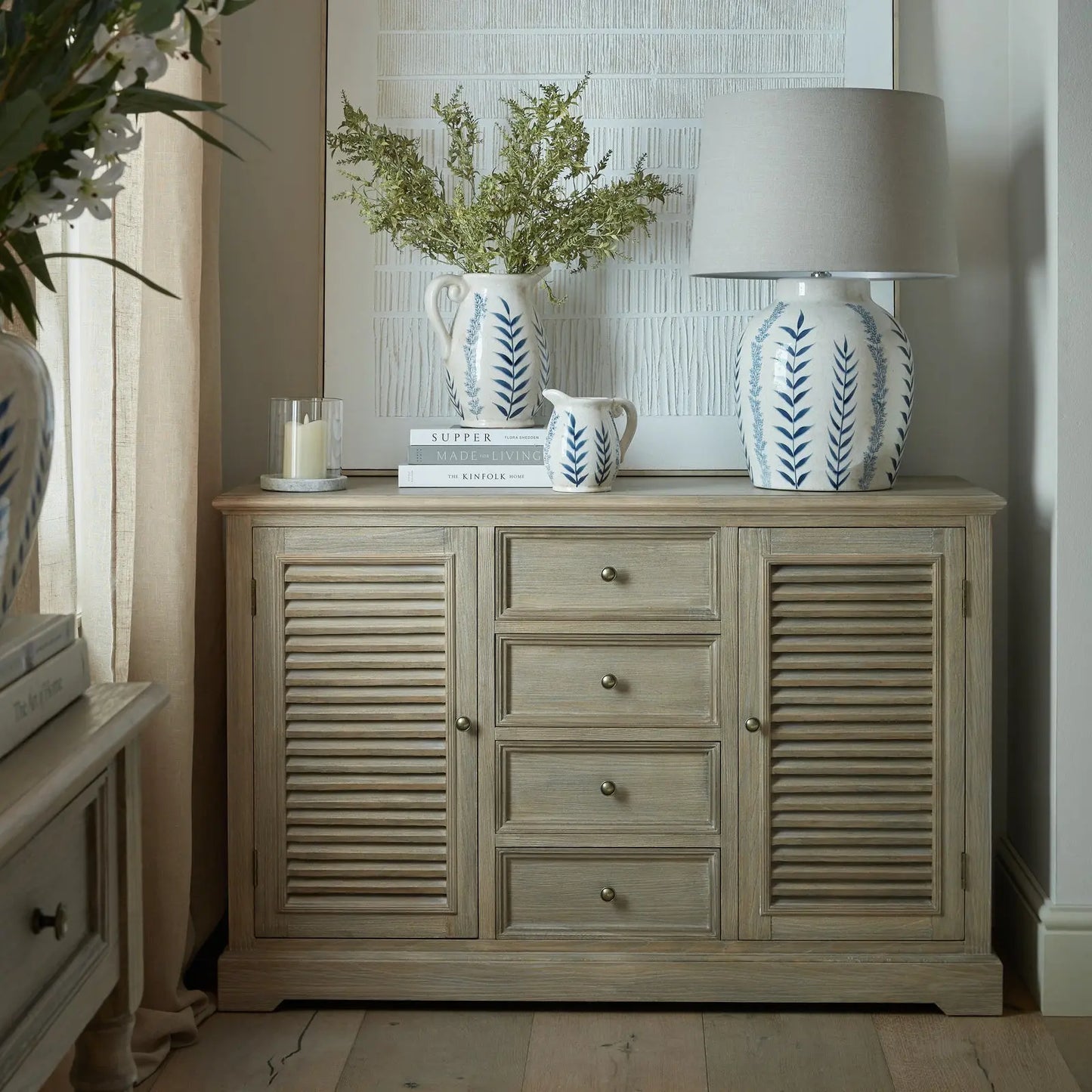Delphine Collection 2 Door 4 Drawer Large Dresser Base