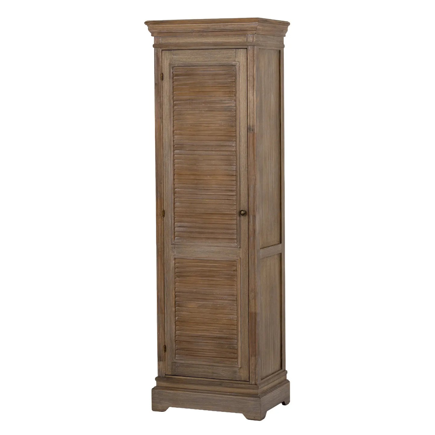 Wooden cabinet with a white background