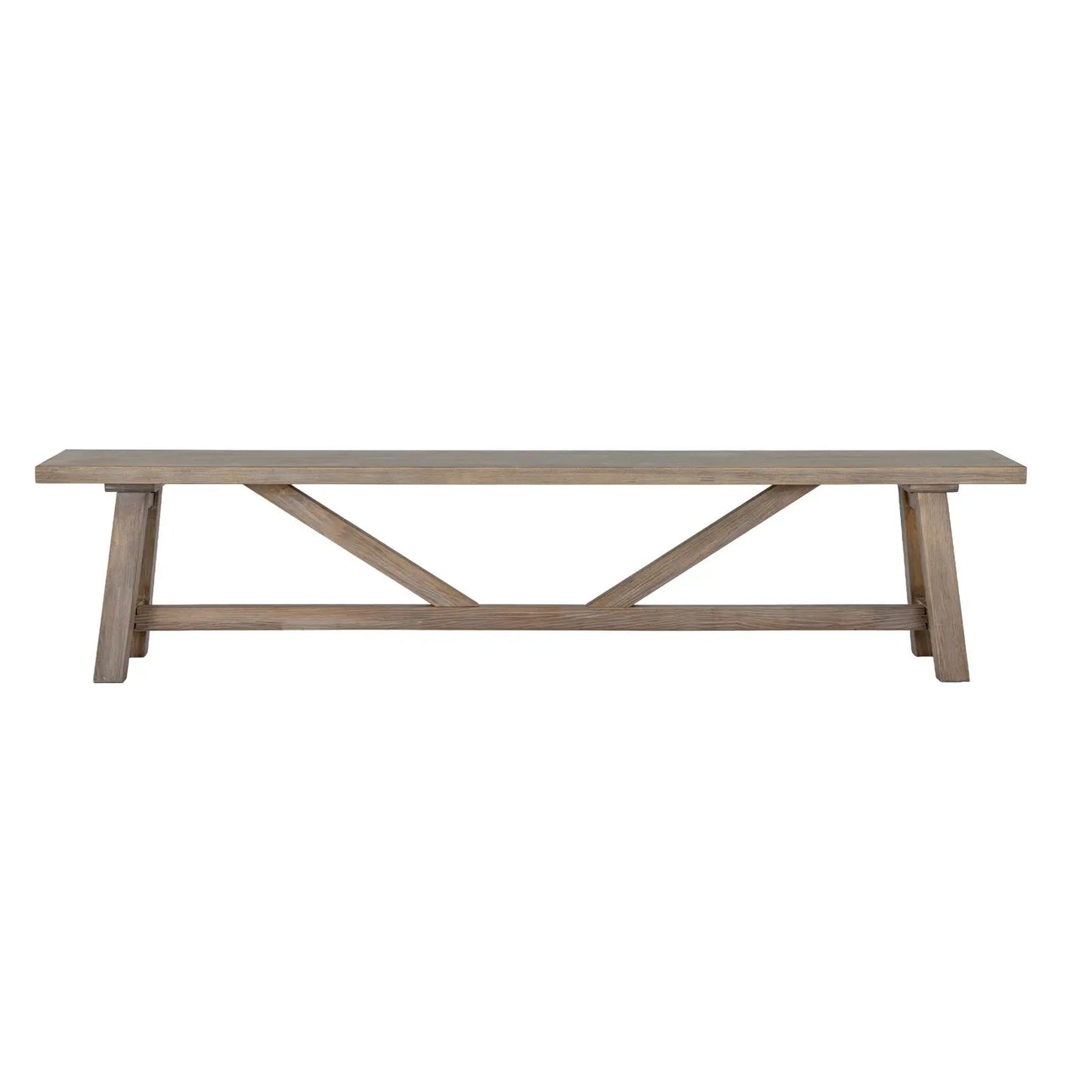 Wooden bench with a rustic design on a white background
