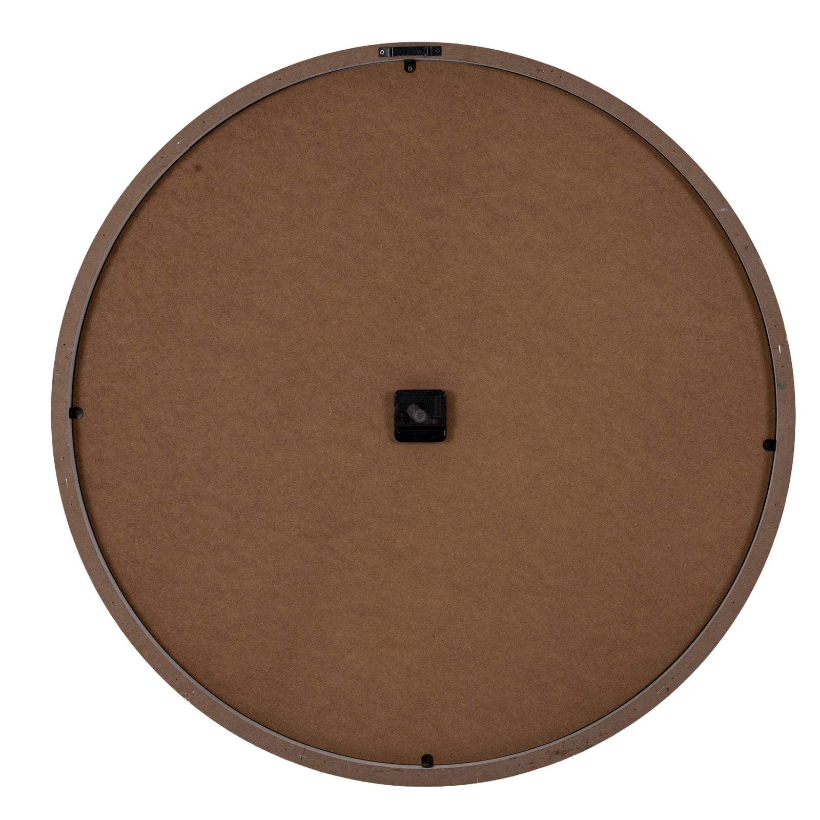 Brown circular object with a central black square on a white background