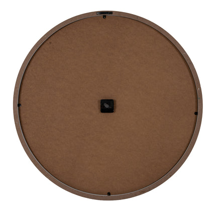 Brown circular object with a central black square on a white background
