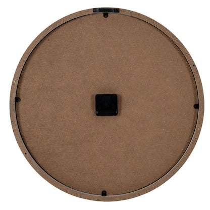 Round cardboard disc with a square black component on a white background