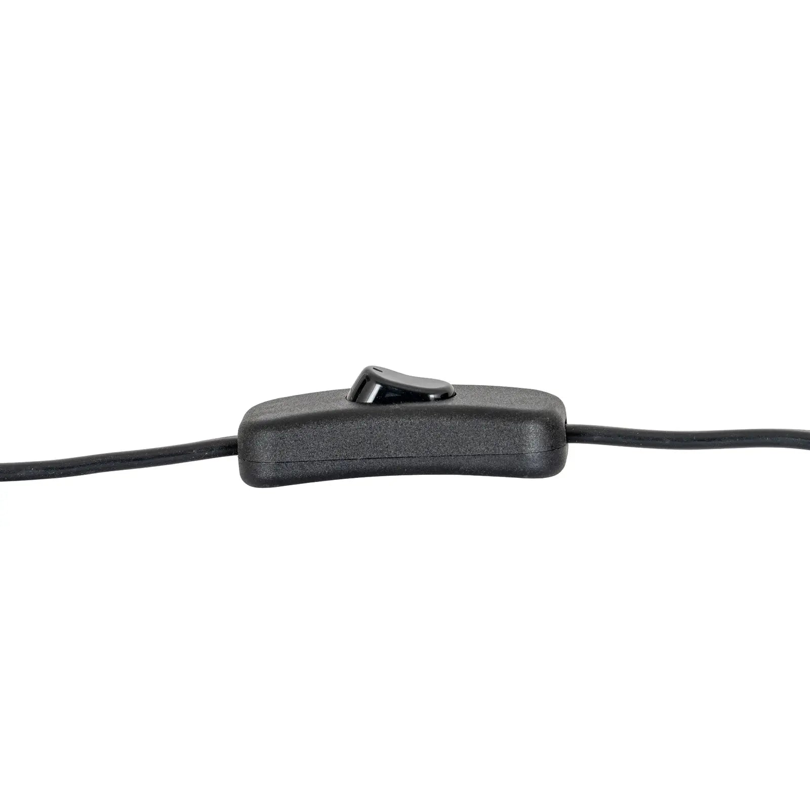 Black cord clip on a white background
