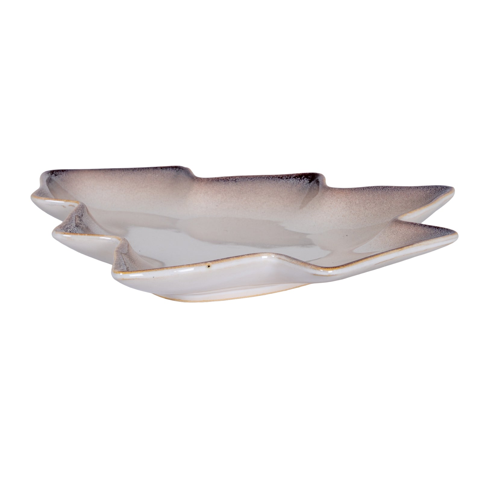 Decorative ceramic plate with wavy design on a white background