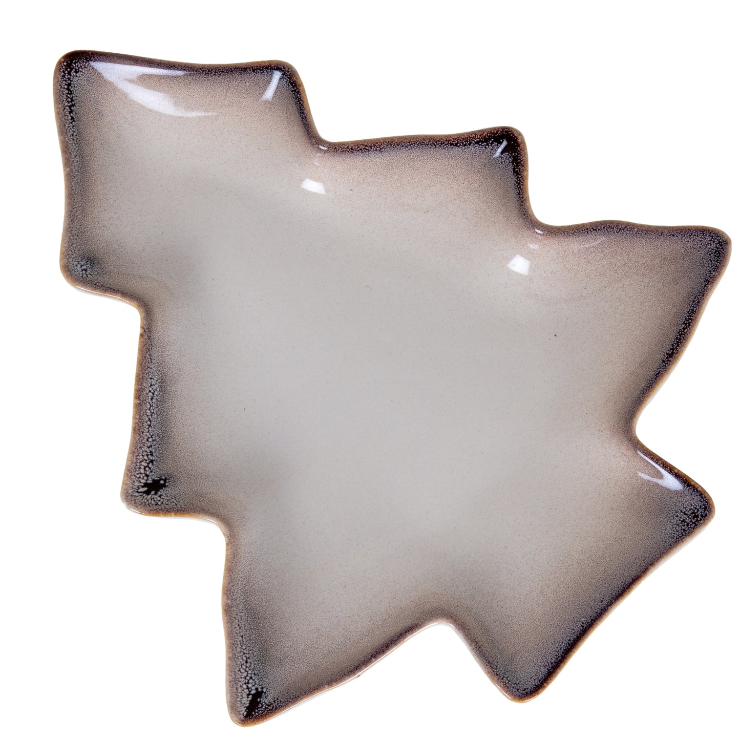 Star-shaped ceramic dish with a textured edge on a white background