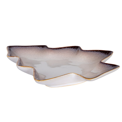 Two ceramic trays with a gradient design on a white background