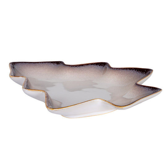 Two ceramic trays with a gradient design on a white background