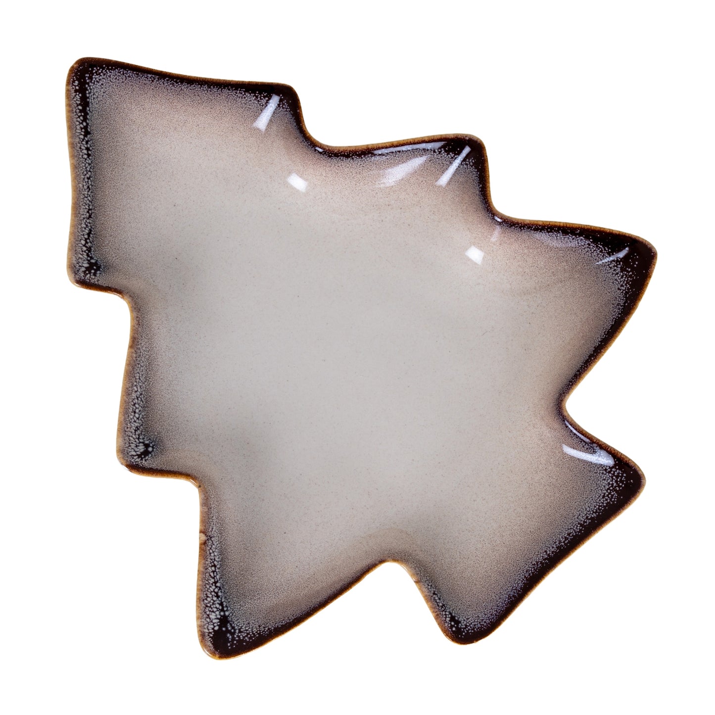 Star-shaped ceramic plate with a textured rim on a white background