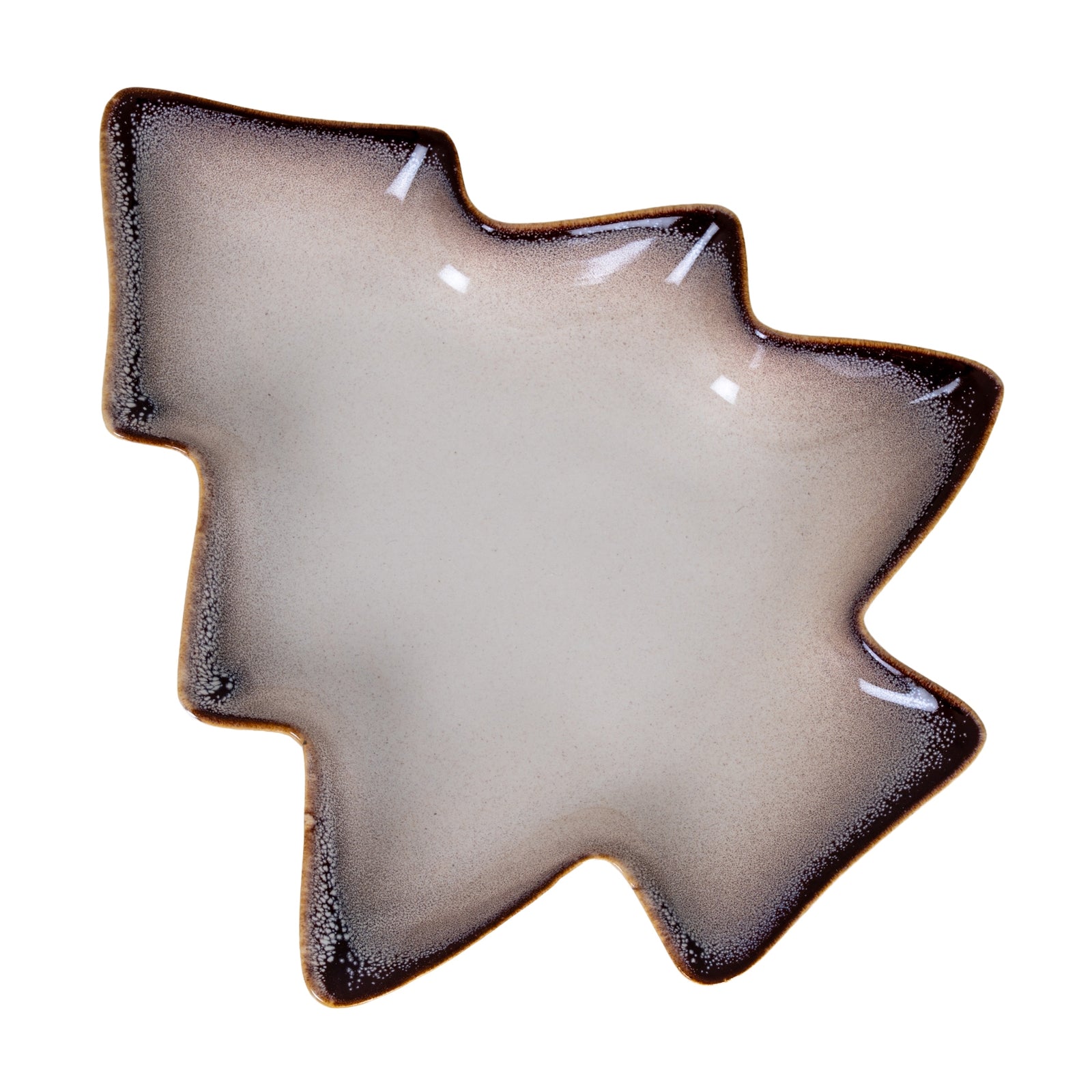 Star-shaped ceramic plate with a textured rim on a white background