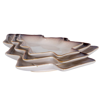 Set of wavy ceramic plates on a white background