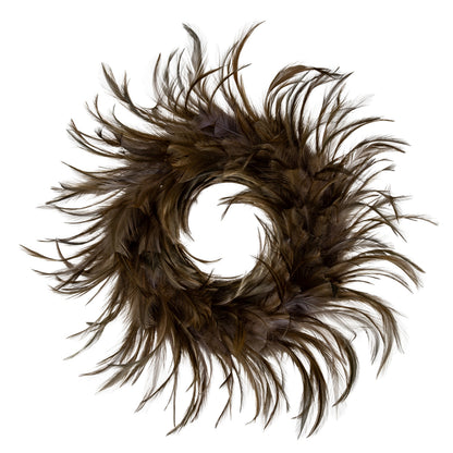 Feather wreath on a white background