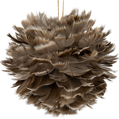 Large Fawn Feather Ball Decoration