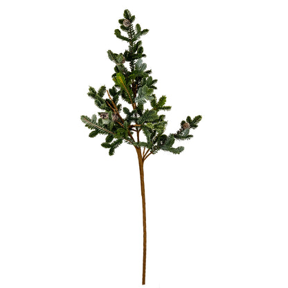 Artificial pine branch on a white background