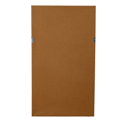 A rectangular brown cork bulletin board back or panel with two small metal hanging loops near the left and right edges, shown against a plain white background.