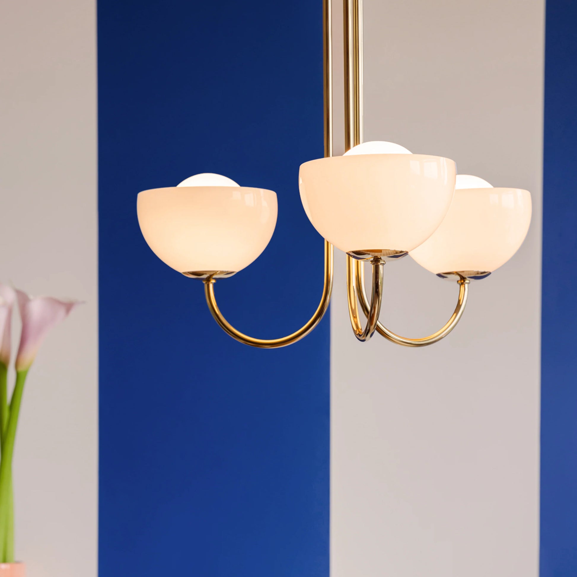 Brass 3 light dome ceiling light - BlissVeranda